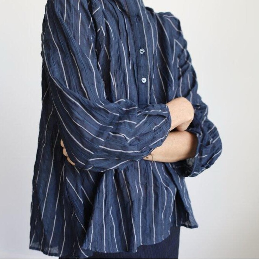 Pietsie Linen Blend Striped Atlin Top Size Extra Small